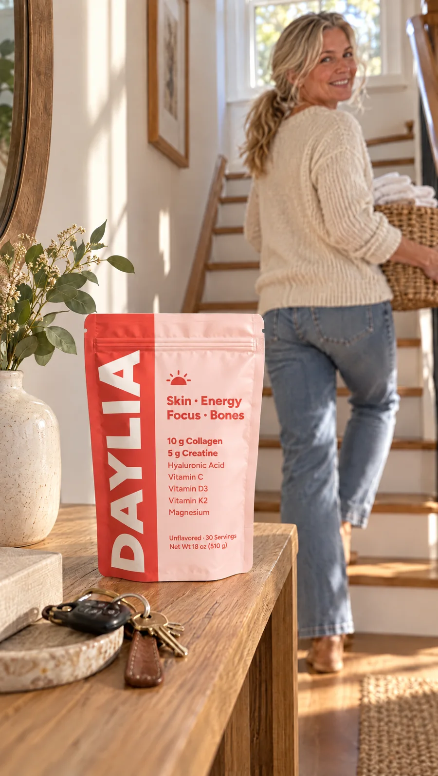 Paula G. holding a bag of Daylia